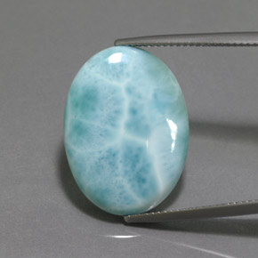 15.50 ct Blue Larimar Gemstone, Larimar Gem in Oval Cabochon Shape for Sale.