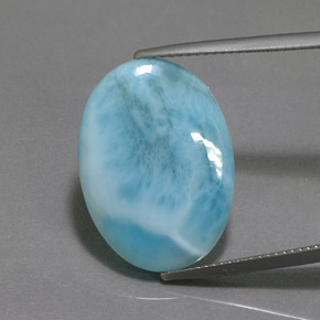 14.10 ct Blue Larimar Gemstone, Larimar Gem in Oval Cabochon Shape for Sale.