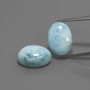 15.28 ct Blue Larimar Gemstone, Larimar Gem in Oval Cabochon Shape for Sale.
