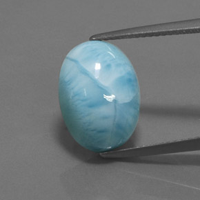7.87 ct Blue Larimar Gemstone, Larimar Gem in Oval Cabochon Shape for Sale.