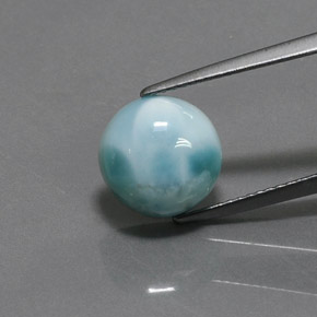 4.26 ct Blue Larimar Gemstone, Larimar Gem in Round Cabochon Shape for Sale.