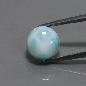 4.85 ct Blue Larimar Gemstone, Larimar Gem in Round Cabochon Shape for Sale.