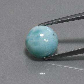4.16 ct Blue Larimar Gemstone, Larimar Gem in Round Cabochon Shape for Sale.