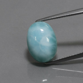 7.08 ct Blue Larimar Gemstone, Larimar Gem in Oval Cabochon Shape for Sale.