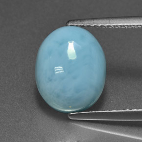 3.85 ct Blue Larimar Gemstone, Larimar Gem in Oval Cabochon Shape for Sale.