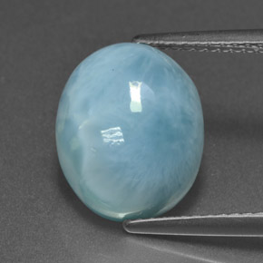 4.80 ct Blue Larimar Gemstone, Larimar Gem in Oval Cabochon Shape for Sale.