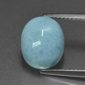 4.71 ct Blue Larimar Gemstone, Larimar Gem in Oval Cabochon Shape for Sale.