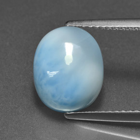 4.80 ct Blue Larimar Gemstone, Larimar Gem in Oval Cabochon Shape for Sale.