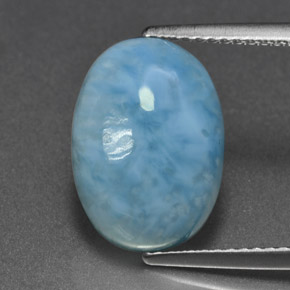 6.88 ct Blue Larimar Gemstone, Larimar Gem in Oval Cabochon Shape for Sale.