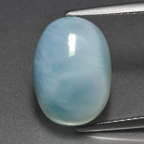 7.96 ct Blue Larimar Gemstone, Larimar Gem in Oval Cabochon Shape for Sale.