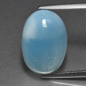 7.11 ct Blue Larimar Gemstone, Larimar Gem in Oval Cabochon Shape for Sale.