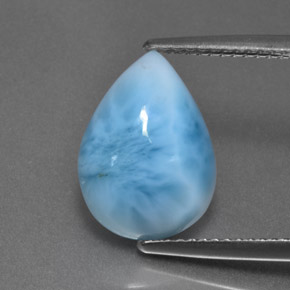 5.87 ct Blue Larimar Gemstone, Larimar Gem in Pear Cabochon Shape for Sale.