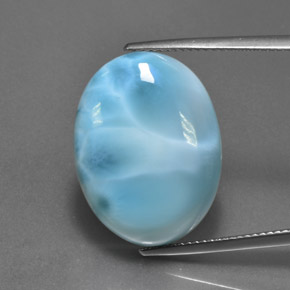 24.71 ct Blue Larimar Gemstone, Larimar Gem in Oval Cabochon Shape for Sale.