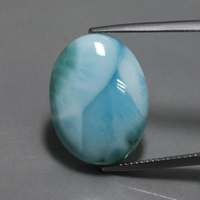 15.22 ct Blue Larimar Gemstone, Larimar Gem in Oval Cabochon Shape for Sale.