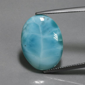 11.74 ct Blue Larimar Gemstone, Larimar Gem in Oval Cabochon Shape for Sale.