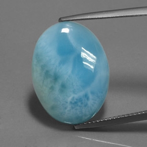 11.45 ct Blue Larimar Gemstone, Larimar Gem in Oval Cabochon Shape for Sale.