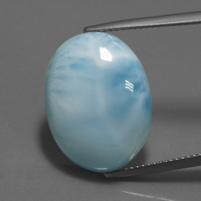 18.16 ct Blue Larimar Gemstone, Larimar Gem in Oval Cabochon Shape for Sale.