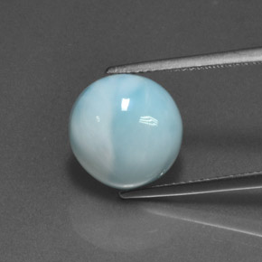 6.93 ct Blue Larimar Gemstone, Larimar Gem in Round Cabochon Shape for Sale.