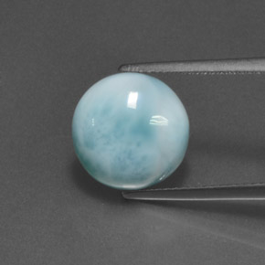 5.81 ct Blue Larimar Gemstone, Larimar Gem in Round Cabochon Shape for Sale.