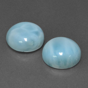 13.25 ct Blue Larimar Stone, Natural Larimar in Round Cabochon Shape for Sale