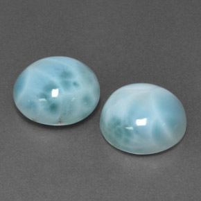 12.69 ct Blue Larimar Stone, Natural Larimar in Round Cabochon Shape for Sale