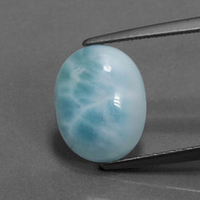 3.07 ct Blue Larimar Gemstone, Larimar Gem in Oval Cabochon Shape for Sale.