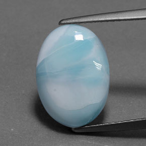 5.54 ct Blue Larimar Gemstone, Larimar Gem in Oval Cabochon Shape for Sale.