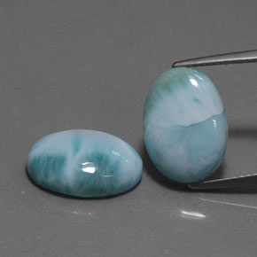 10.73 ct Blue Larimar Gemstone, Larimar Gem in Oval Cabochon Shape for Sale.