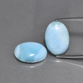 9.76 ct Green Larimar Gemstone, Larimar Gem in Oval Cabochon Shape for Sale.