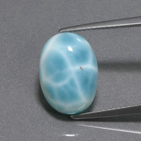 7.02 ct Green Larimar Gemstone, Larimar Gem in Oval Cabochon Shape for Sale.