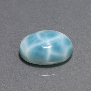 7.02 ct Green Larimar Stone, Natural Larimar in Oval Cabochon Shape for Sale