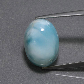 8.73 ct Green Larimar Gemstone, Larimar Gem in Oval Cabochon Shape for Sale.