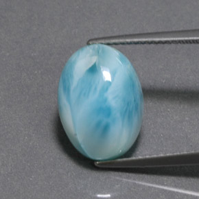 7.20 ct Green Larimar Gemstone, Larimar Gem in Oval Cabochon Shape for Sale.