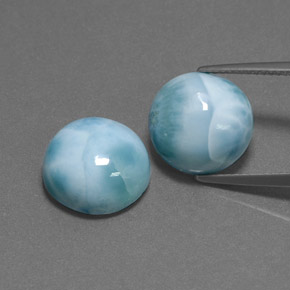 14.95 ct Green Larimar Gemstone, Larimar Gem in Round Cabochon Shape for Sale.
