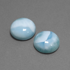 14.26 ct Blue Larimar Stone, Natural Larimar in Round Cabochon Shape for Sale