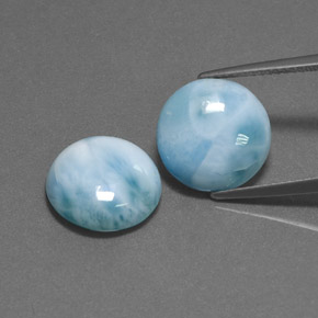 10.46 ct Blue Larimar Gemstone, Larimar Gem in Round Cabochon Shape for Sale.