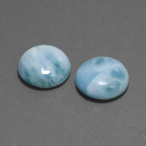 10.46 ct Blue Larimar Stone, Natural Larimar in Round Cabochon Shape for Sale