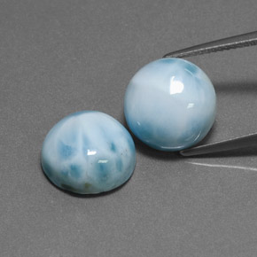 14.35 ct Blue Larimar Gemstone, Larimar Gem in Round Cabochon Shape for Sale.