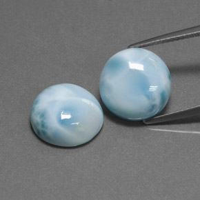 12.82 ct Green Larimar Gemstone, Larimar Gem in Round Cabochon Shape for Sale.