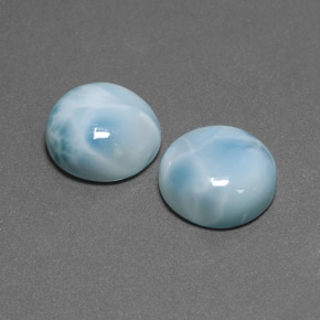 12.82 ct Green Larimar Stone, Natural Larimar in Round Cabochon Shape for Sale
