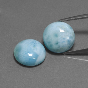 11.82 ct Blue Larimar Gemstone, Larimar Gem in Round Cabochon Shape for Sale.