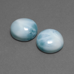 13.47 ct Green Larimar Stone, Natural Larimar in Round Cabochon Shape for Sale