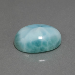6.46 ct Green Larimar Stone, Natural Larimar in Oval Cabochon Shape for Sale
