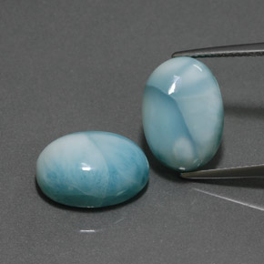 14.06 ct Blue Larimar Gemstone, Larimar Gem in Oval Cabochon Shape for Sale.