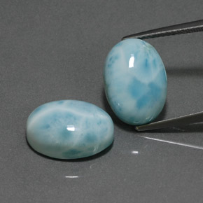14.28 ct Blue Larimar Gemstone, Larimar Gem in Oval Cabochon Shape for Sale.