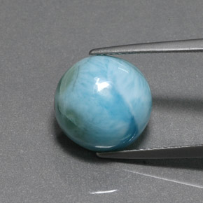 8.01 ct Blue Larimar Gemstone, Larimar Gem in Round Cabochon Shape for Sale.