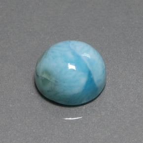 8.01 ct Blue Larimar Stone, Natural Larimar in Round Cabochon Shape for Sale