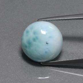 7.97 ct Green Larimar Gemstone, Larimar Gem in Round Cabochon Shape for Sale.