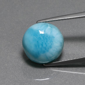 6.90 ct Blue Larimar Gemstone, Larimar Gem in Round Cabochon Shape for Sale.