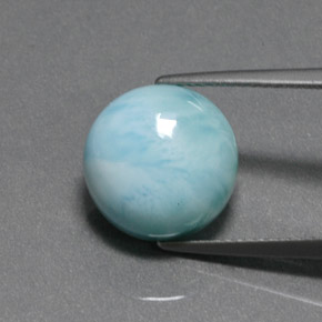7.65 ct Green Larimar Gemstone, Larimar Gem in Round Cabochon Shape for Sale.